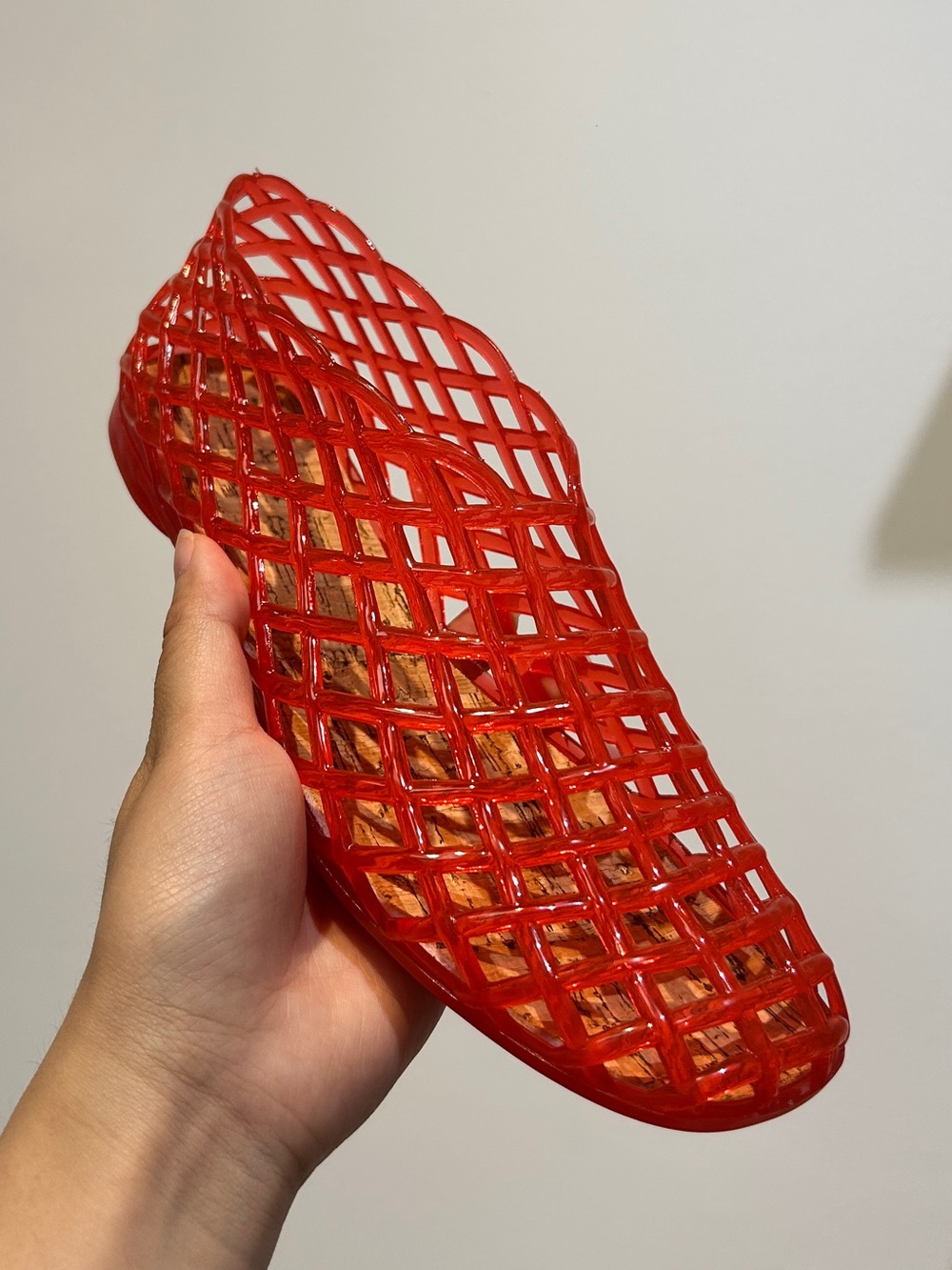 Women's Red Lattice Slip-On Flat